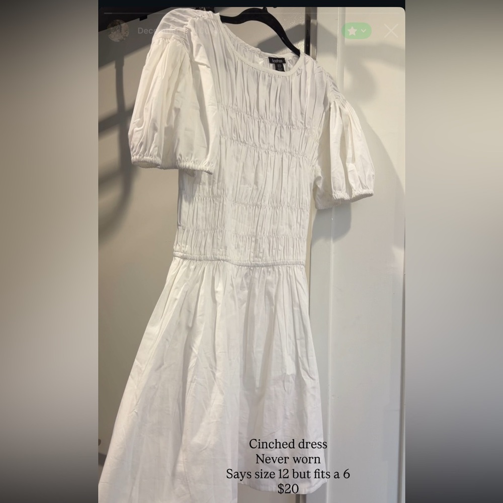 White Cinched Dress